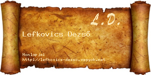 Lefkovics Dezső névjegykártya